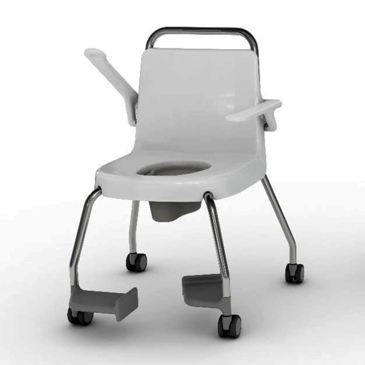 A plastic white commode design